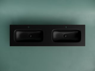 Раковина Ceramicanova Grace CN7023MB с двумя чашами 160 см чёрный матовый